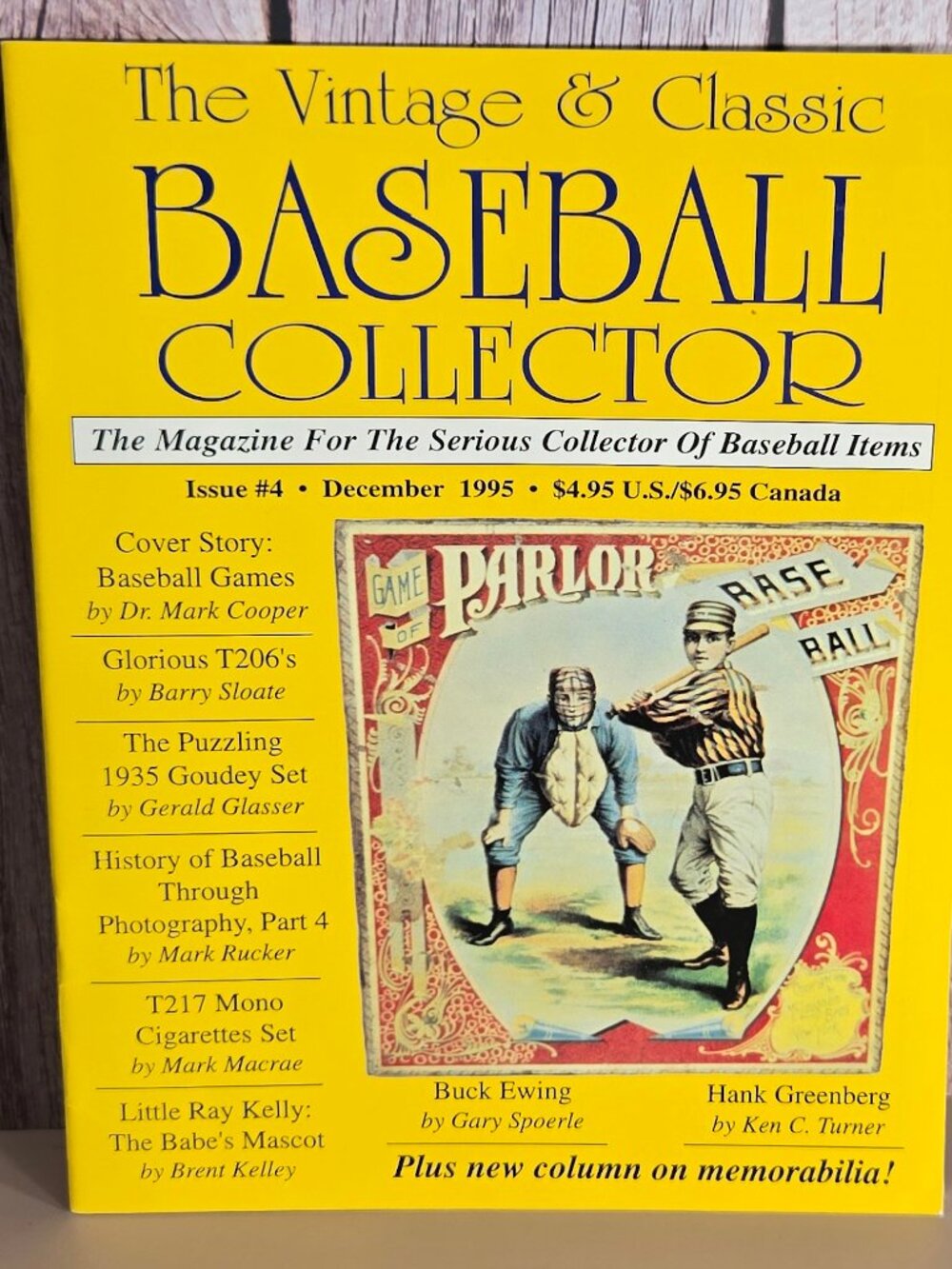 Vtg. Baseball Collector Magazine Dec 1995 Issue 4, T206 Goudey Card Memorabilia